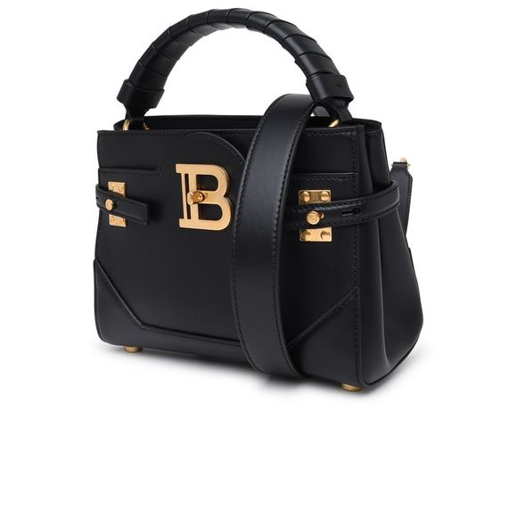 BALMAIN Bbuzz 22 Black Leather Bag - Picture 2 of 3